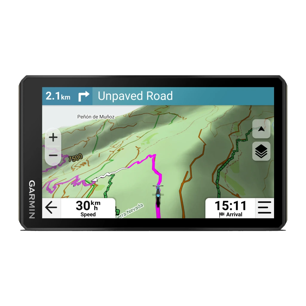 Garmin Tread 2 GPS EMEA 64GB negro, pantalla: mapa todoterreno con ruta en magenta y navegación a pista sin asfaltar