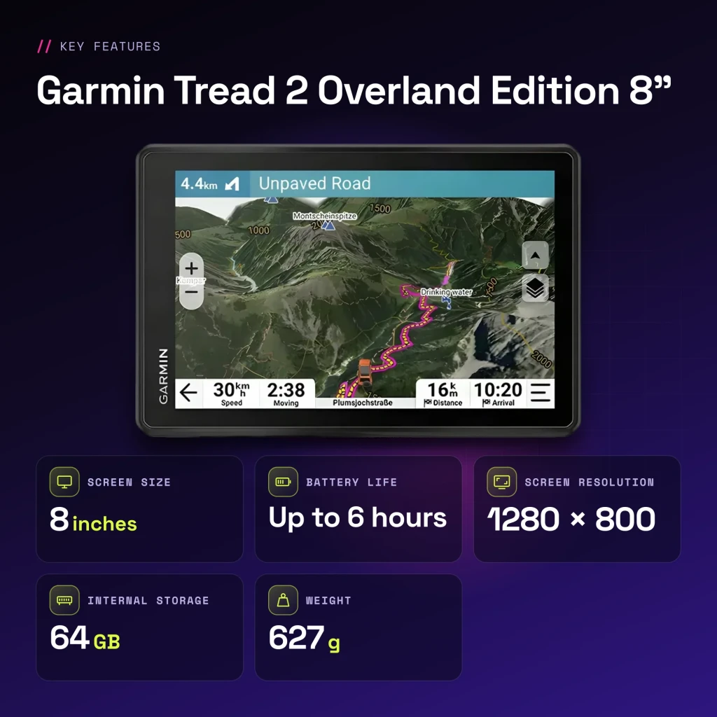 GARMIN GPS Tread 2 Overland Edition 8 64 GB - características