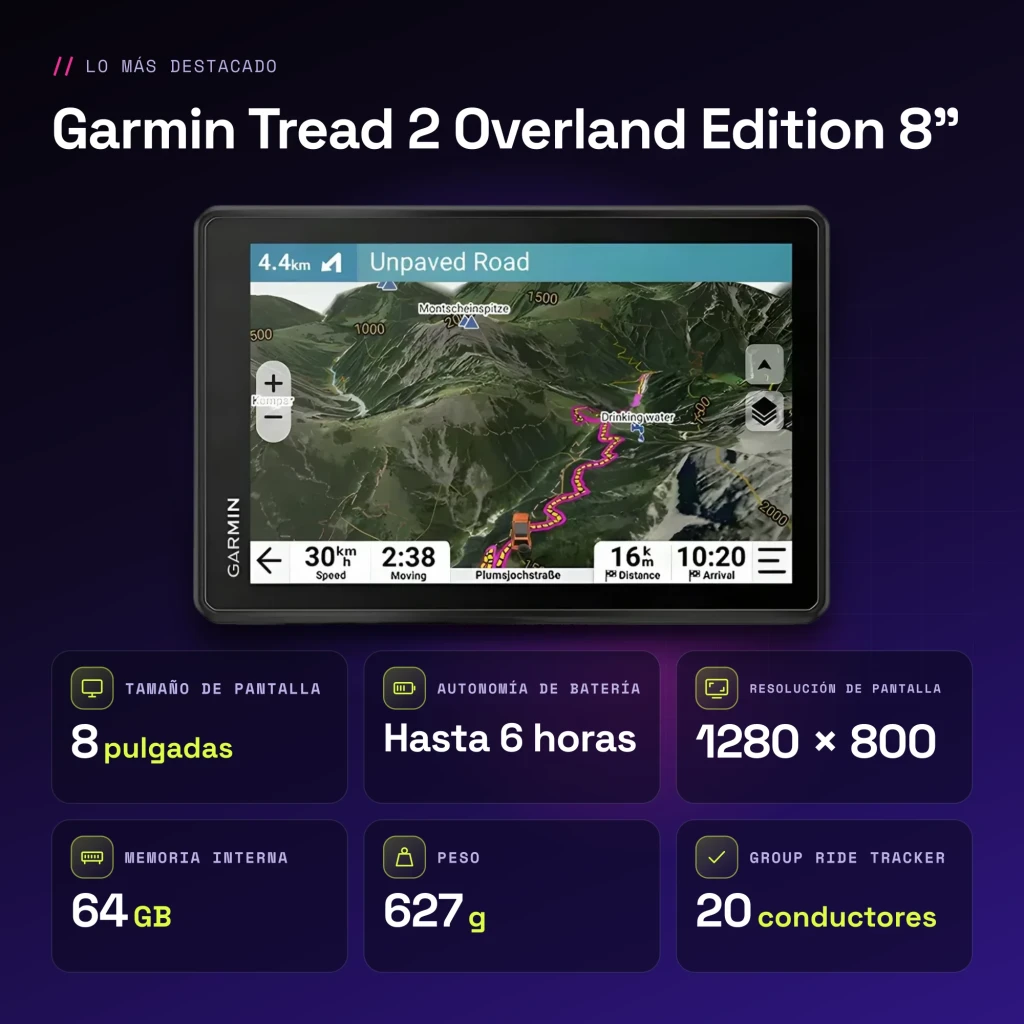GARMIN GPS Tread 2 Overland Edition 8 64 GB - características