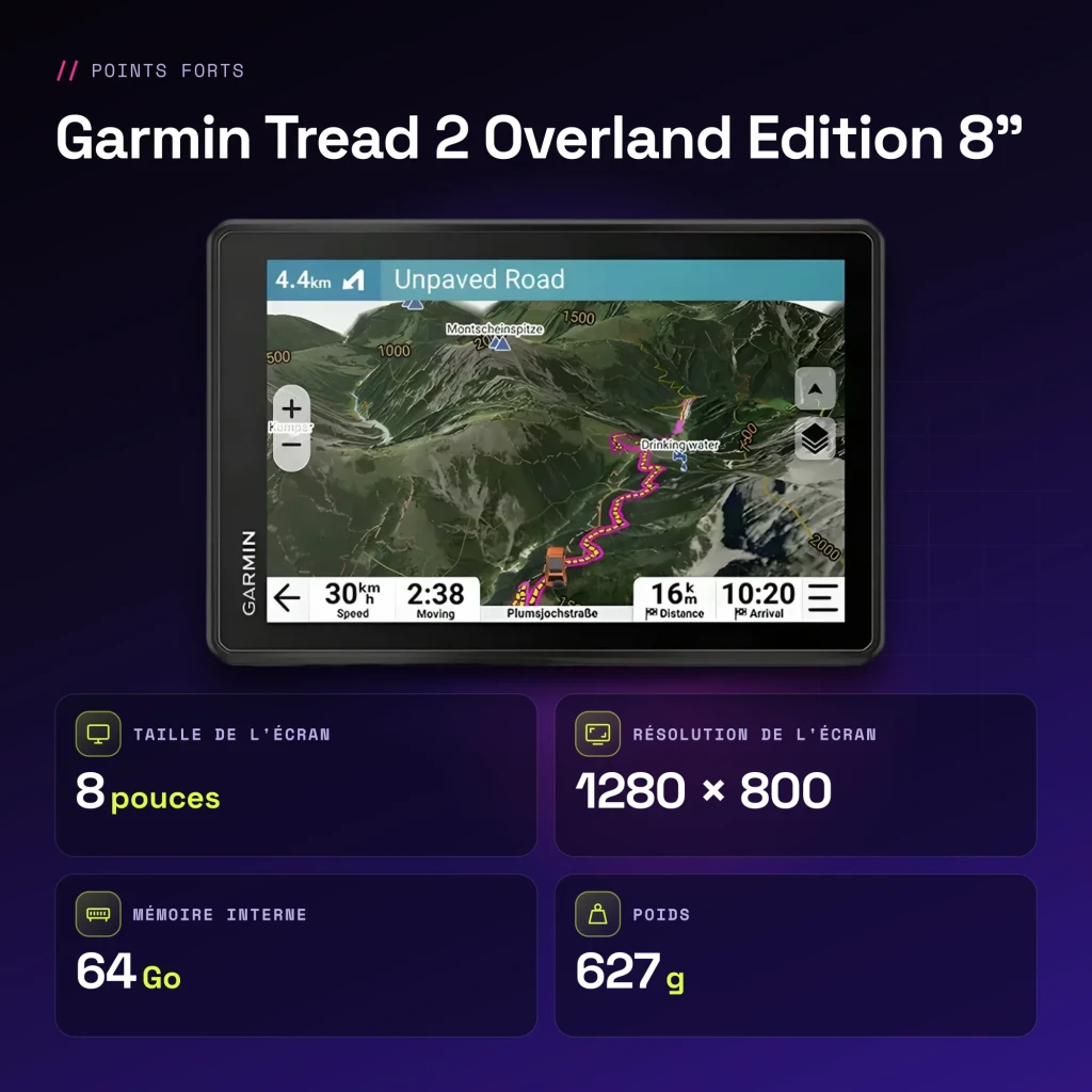 GPS Garmin Tread 2 Overland Edition 8 polegadas 6h - características