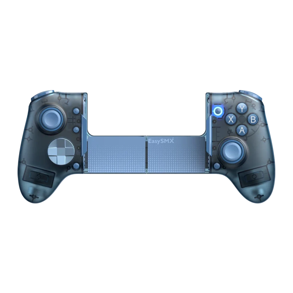 Manette de jeu EasySMX M20 Bleu Sans Fil Bluetooth Android/iOS, face avant: coque semi-transparente étendue, boutons ABXY