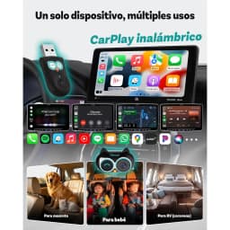 Ottocast Cabin Care iPhone, usos múltiplos: dongle USB, ecrãs CarPlay sem fios e câmara interior para animal, bebé e autocaravana
