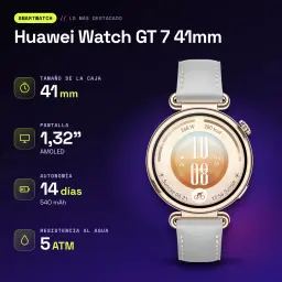 Huawei Watch GT 7 41mm Cinzento NFC Bateria 14 Dias Chamadas Bluetooth - características