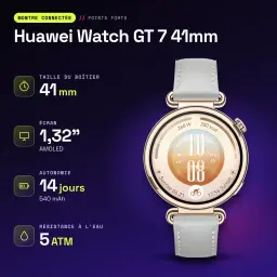 Huawei Watch GT 7 41mm Cinzento NFC Bateria 14 Dias Chamadas Bluetooth - características