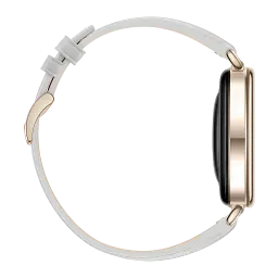 Huawei Watch GT 7 41mm Cinzento NFC Bateria 14 Dias Chamadas Bluetooth, lateral: caixa dourada e bracelete branca de couro