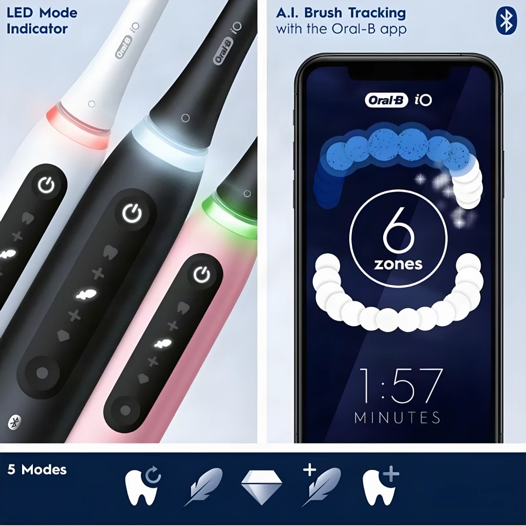 Oral-B Cepillo de dientes eléctrico iO 5s Negro y Rosa - detalle 6