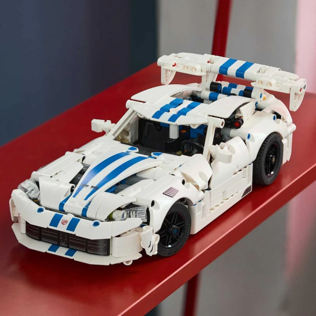 LEGO Technic 42234 Dodge Viper GTS-R blanco - el modelo terminado puede quedarse expuesto como pieza de colección