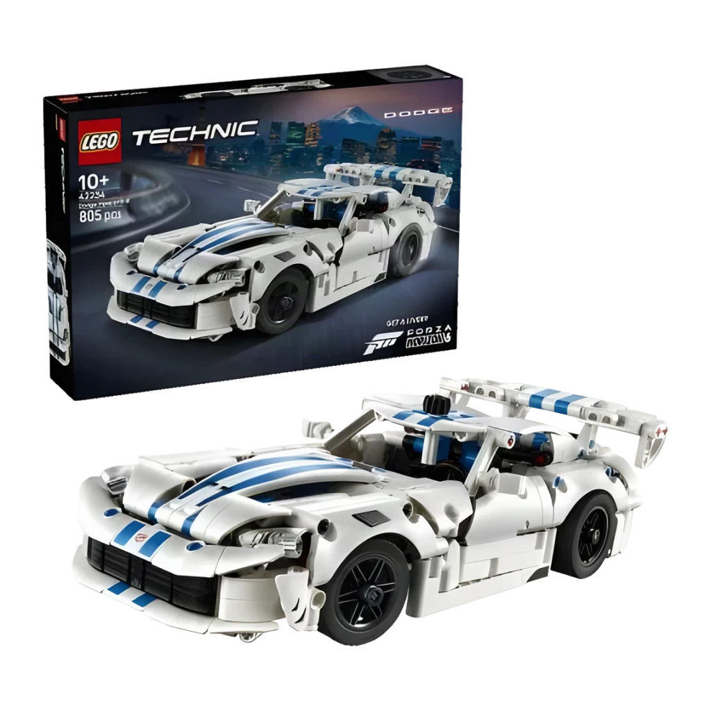 LEGO Technic 42234 Dodge Viper GTS-R blanco - 805 piezas y edad recomendada a partir de 10 años