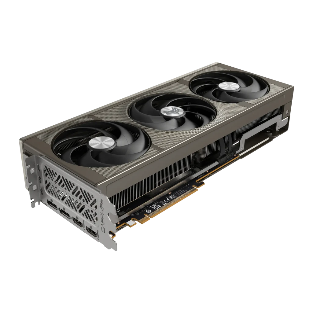Sapphire Tarjeta gráfica Nitro+ Radeon RX 9070 XT OC 16 GB GDDR6 gris - dimensiones = 330,8 mm de largo, 128,5 mm de alto