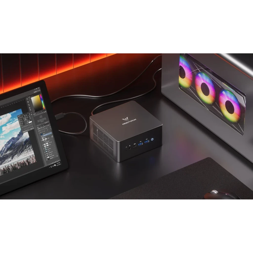 Minisforum Mini PC UM890 Pro Ryzen 9 8945HS Barebone - en utilisation