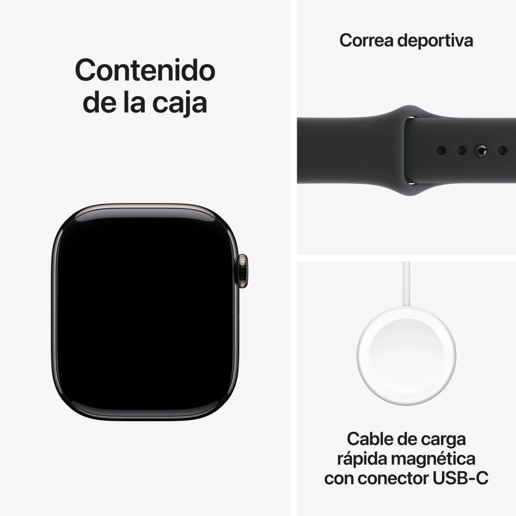 Apple Watch Series 11 GPS + Cellular 46 mm titanio pizarra - material de caja = Titanio (100% reciclado)