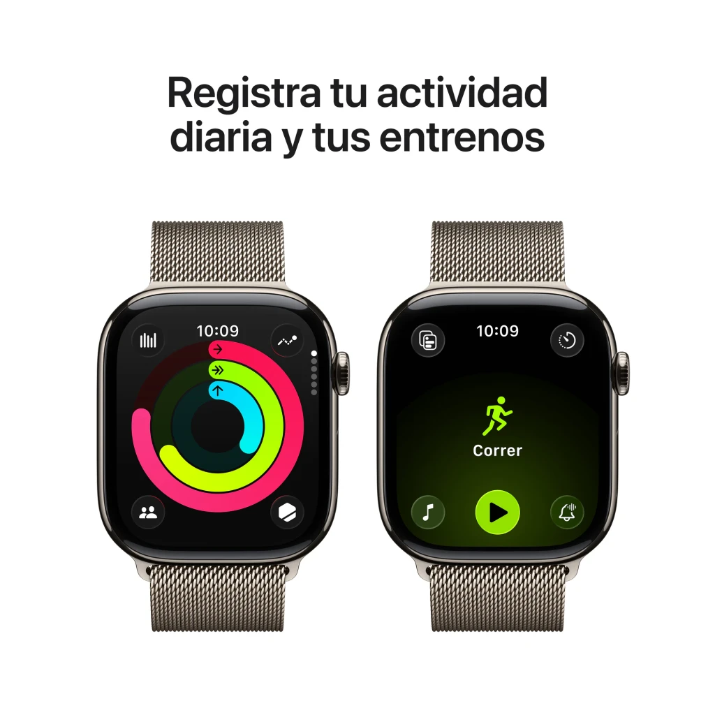 Apple Watch Series 11 GPS + Cellular 46 mm titanio natural - salud y seguridad = monitor cardíaco óptico y eléctrico, SpO2