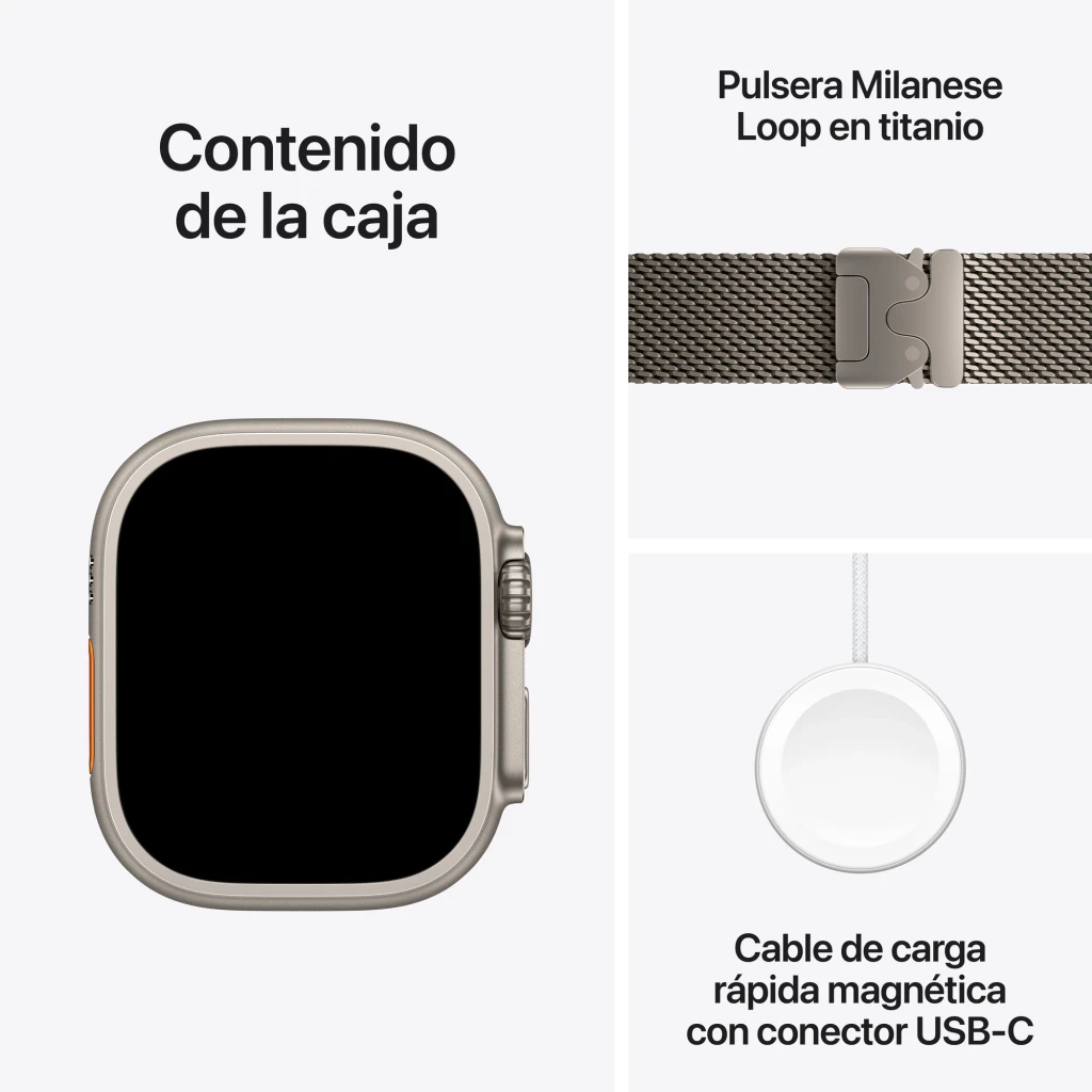Apple Watch Ultra 3 GPS + Cellular 49 mm titanio natural - material de la caja = Titanio + cristal de zafiro + trasera