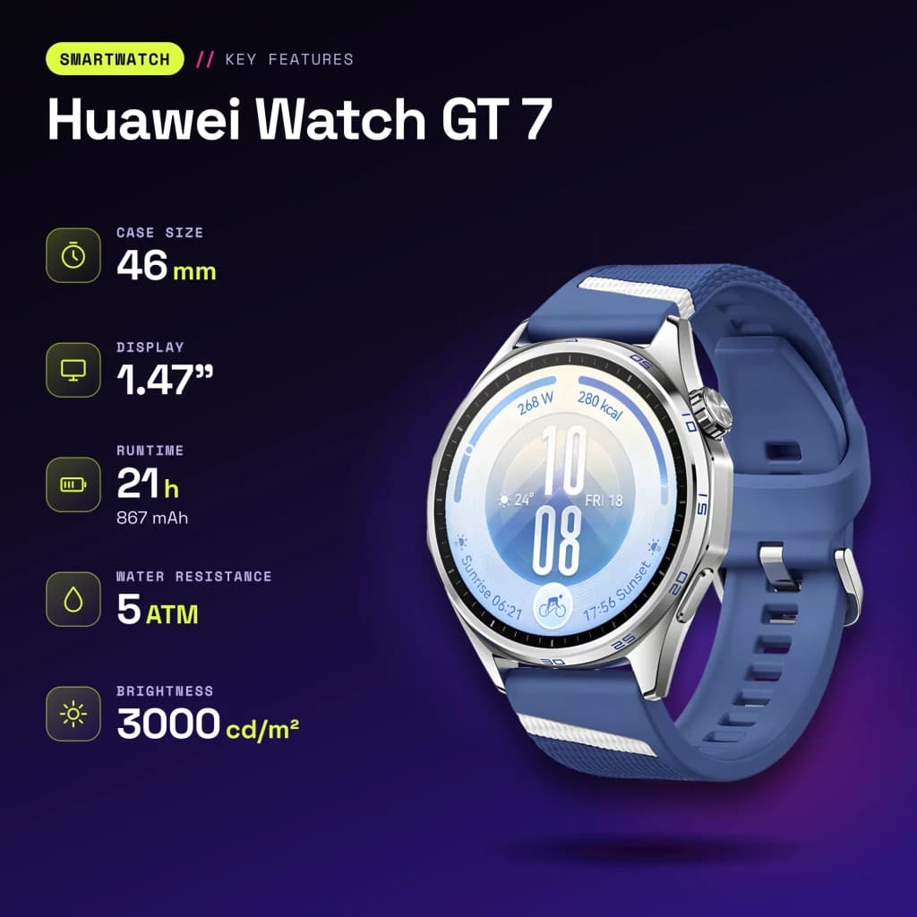 Huawei Watch GT 7 Azul/Branco NFC - características