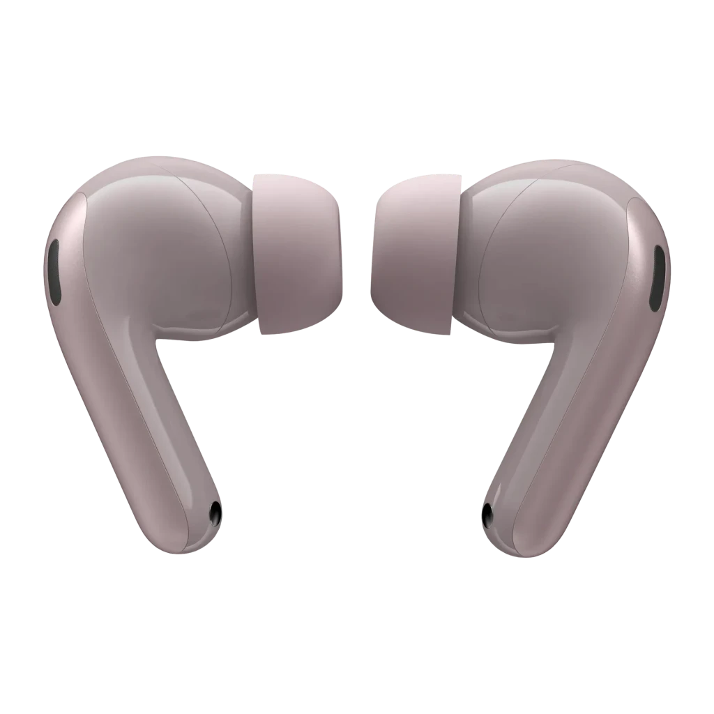 Auriculares Motorola Moto Buds 2 Cancelación de Ruido TWS Bluetooth 6.0 Violeta, vista frontal: ambos auriculares