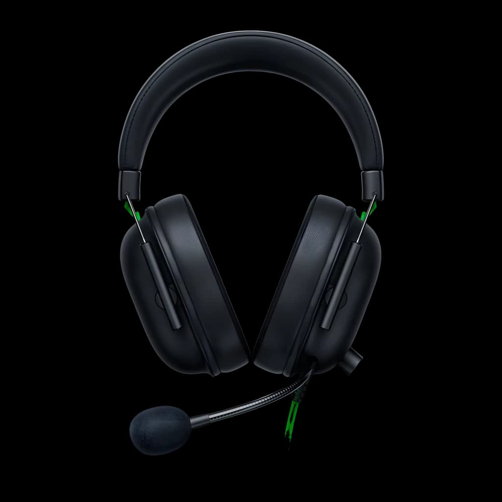 Auriculares Gaming Razer BlackShark V2 X Xbox con Micrófono Xbox/PC Negro, vista frontal: auriculares negros con detalles