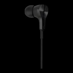 Écouteurs Pioneer Rayz Plus intra-auriculaires Lightning Noir, vue latérale: capsule à texture métallique, embout et câble