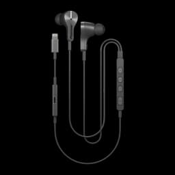 Écouteurs Pioneer Rayz Plus intra-auriculaires Lightning Noir, vue avant: connecteur Lightning, télécommande inline 4