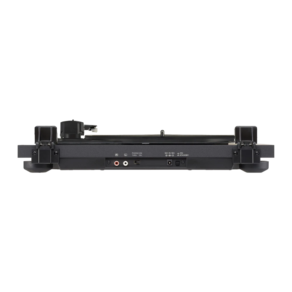 Gira-discos Audio-Technica 1,5W Bluetooth Preto TN-180BT, vista traseira: conectores RCA, interruptor phono EQ e entrada DC