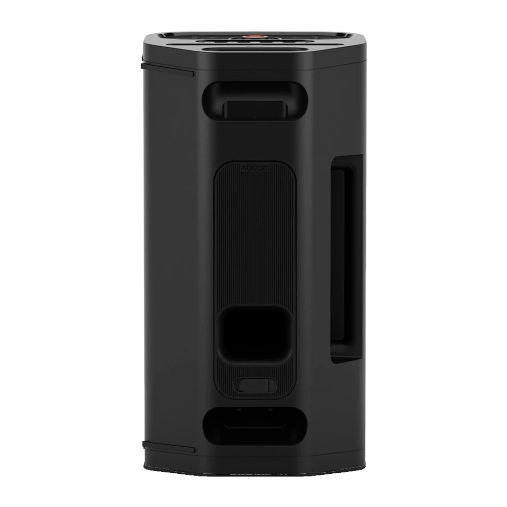 Enceinte portable LG XBOOM Stage 501 by will.i.am IPX4 220W 22h Bluetooth 5.4 Noir - poignée supérieure, panneau