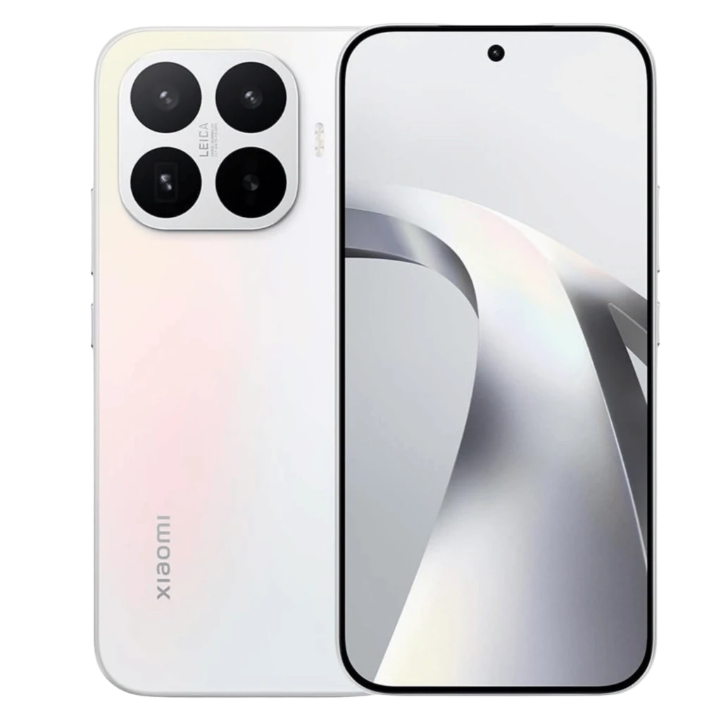 Xiaomi 17T 5G blanco con pantalla perforada y bordes finos, módulo de cámara trasera cuadrado con cuatro lentes y marca Leica, acabado nacarado