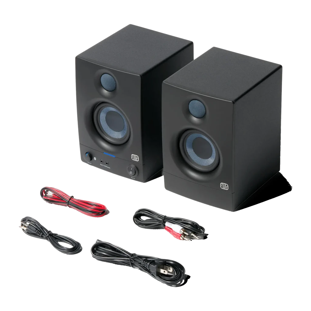 Monitores de Estudio PreSonus Eris 3.5 BT 2nd Gen 50W Clase AB Bluetooth 5.0 Negro, contenido de caja: par de monitores