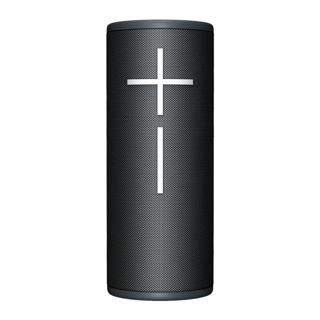 Altavoz portátil Ultimate Ears Boom 4 IP67 15h Bluetooth Negro, vista frontal: cuerpo cilíndrico con rejilla textil