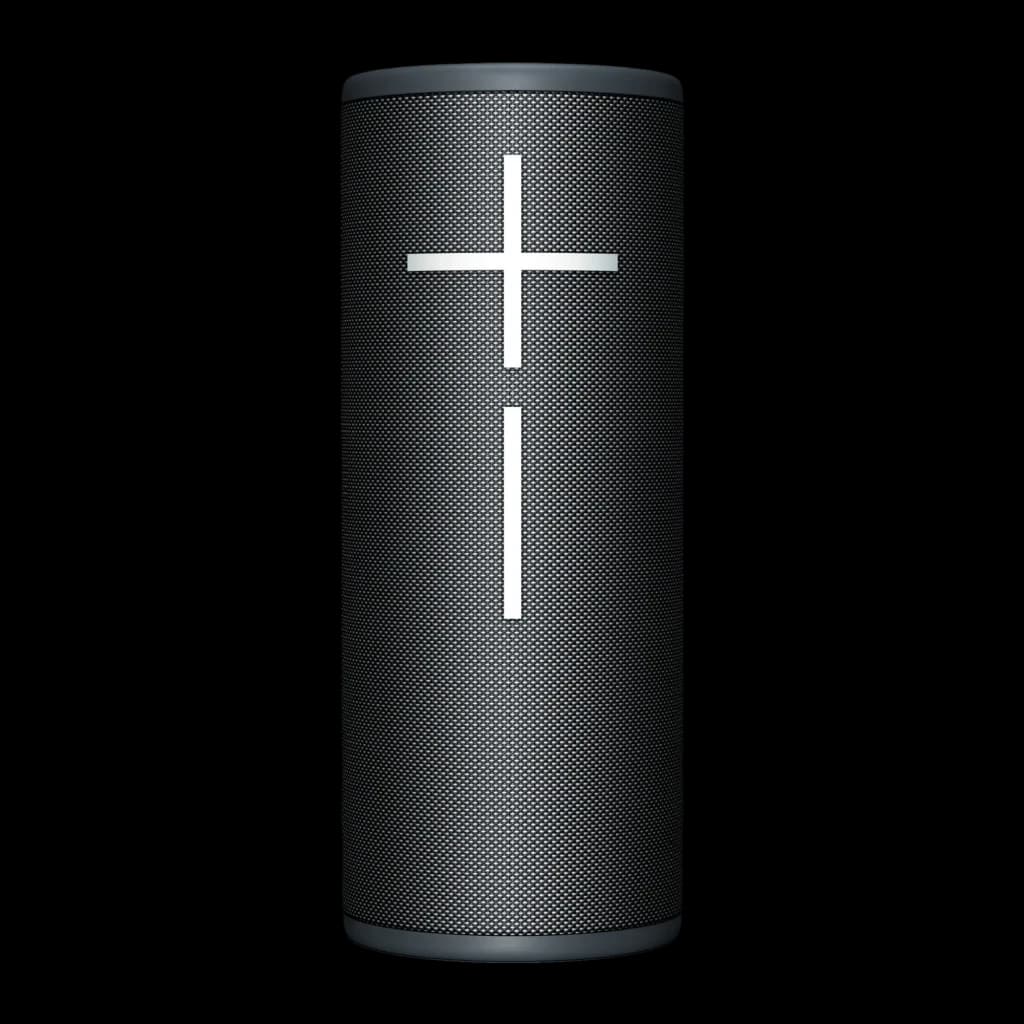 Altavoz portátil Ultimate Ears Boom 4 IP67 15h Bluetooth Negro, vista frontal: cuerpo cilíndrico con rejilla textil