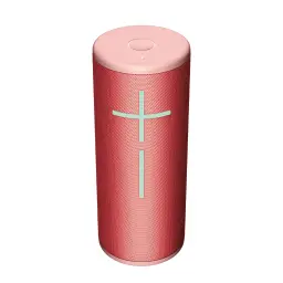 Altavoz Bluetooth Ultimate Ears BOOM 4 IP67 15h Rojo, vista frontal: tela roja con botones de volumen en cruz verde menta