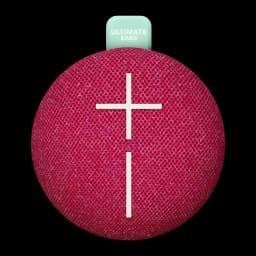 Altavoz portátil Ultimate Ears Miniroll IP67 12h Bluetooth Rosa, frontal: cuerpo esférico rosa con tela y botones en cruz
