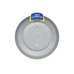 Altavoz portátil Ultimate Ears Wonderboom 4 Joyous Brights 14h Bluetooth, vista superior: base gris con botón central y lazo