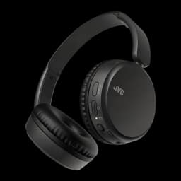 Casque JVC Arceau Bluetooth 5.2 35h Noir HA-S36WS, vue en angle: arceau, coussinets et boutons de contrôle latéraux visibles