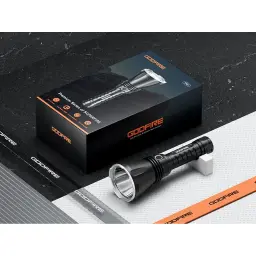 Lanterna LED Superfire Godfire TF01 Preto Recarregável USB-C 1371 Lúmens 1000 m, conteúdo da caixa: lanterna e caixa preta