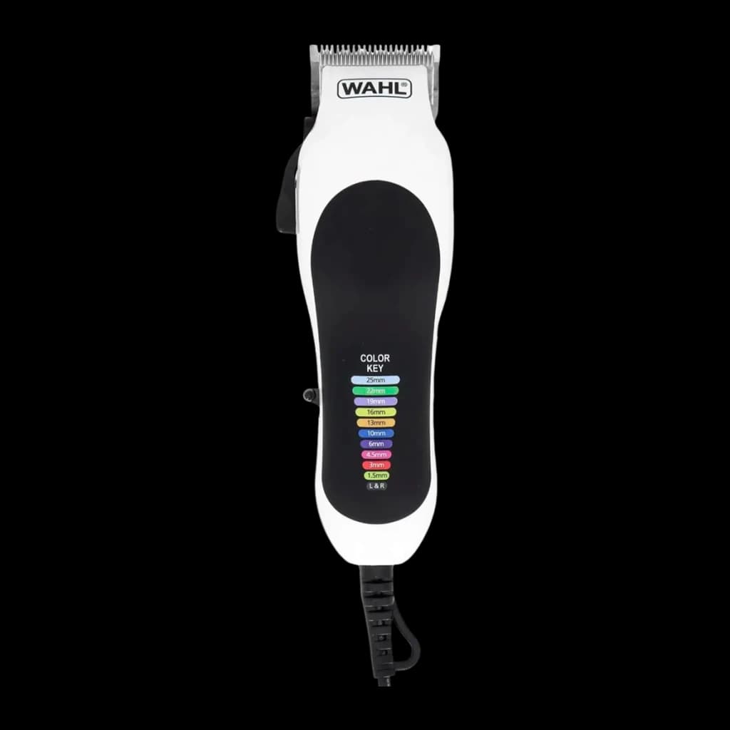 Máquina de cortar cabelo Wahl Color Pro Plus Com fio 10 níveis de comprimento Preto/Branco, vista frontal: corpo branco