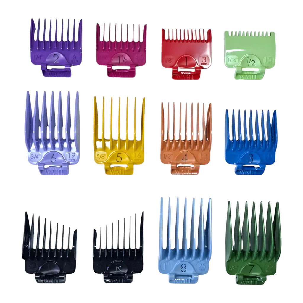 Máquina de cortar cabelo Wahl Color Pro Plus Com fio 10 níveis de comprimento Preto/Branco, detalhe: 10 pentes-guia