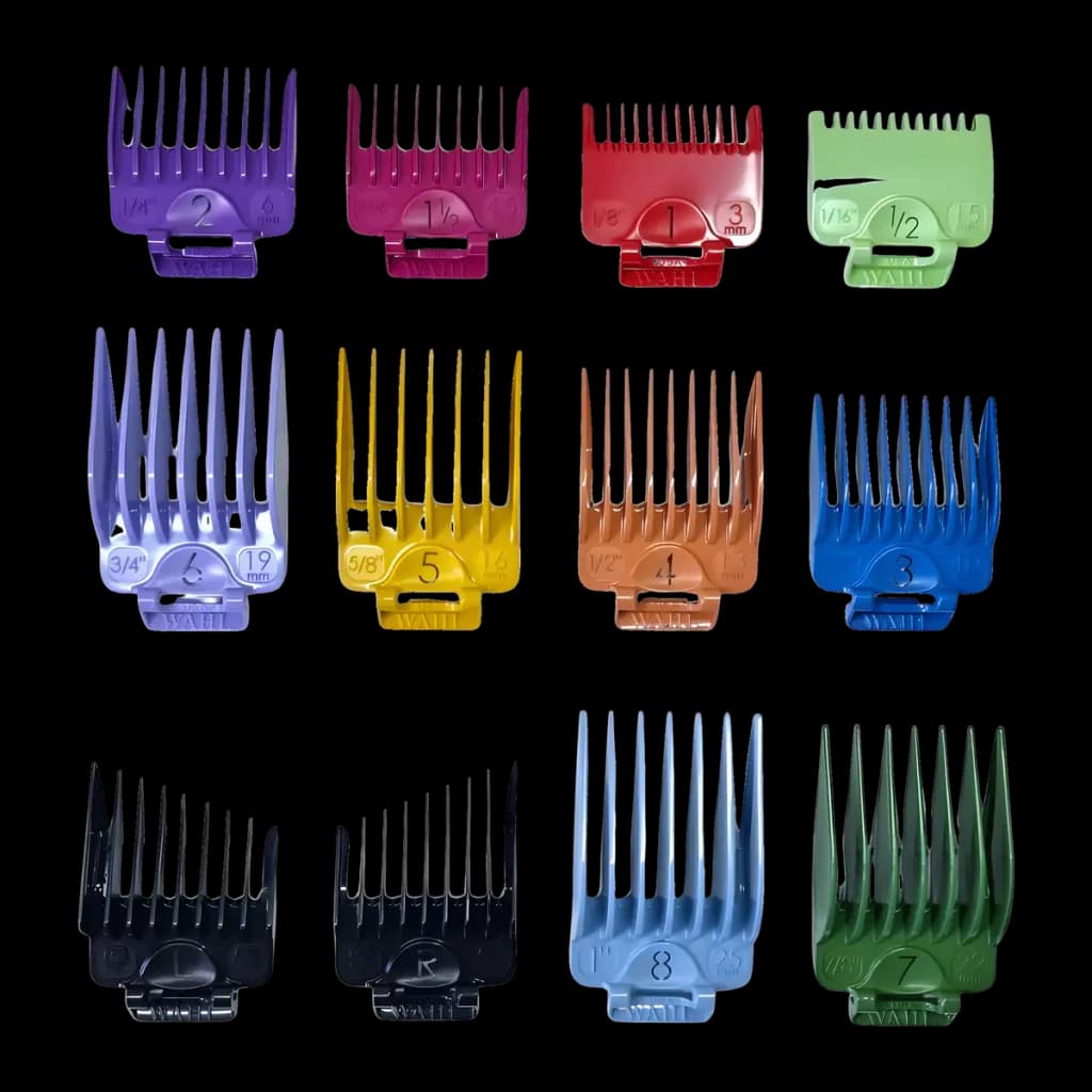 Máquina de cortar cabelo Wahl Color Pro Plus Com fio 10 níveis de comprimento Preto/Branco, detalhe: 10 pentes-guia