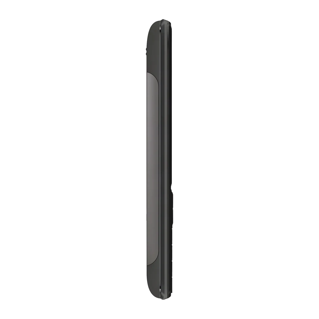 MaxCom MM244 Classic 16GB negro, vista lateral: perfil delgado con bordes redondeados y botón lateral visible