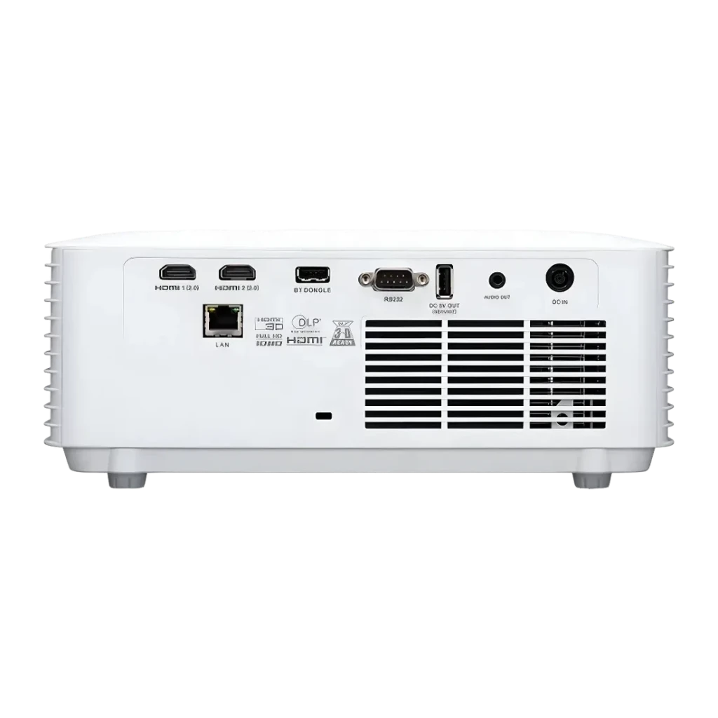 Proyector Acer Vero 1080p 5500 Lúmenes ANSI DLP Autoenfoque Blanco PL2535n, vista trasera: puertos HDMI 2.0, LAN, RS232
