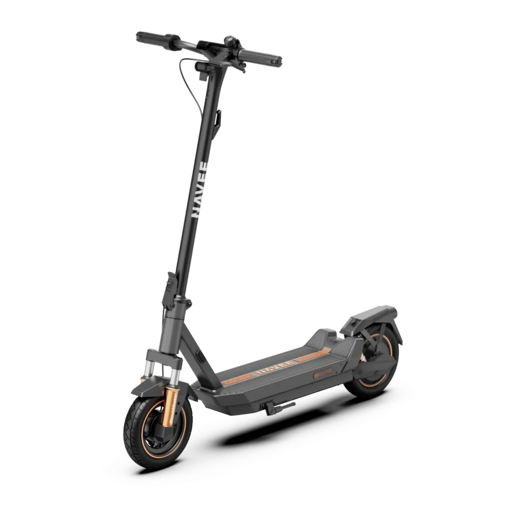 Patinete Eléctrico NAVEE GT5 Pro 600W 75km 40km/h 10 pulgadas Gris Oscuro, vista frontal: manillar, horquilla delantera