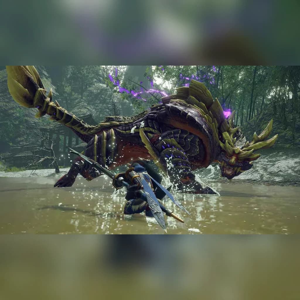 Videojogo Capcom Monster Hunter Rise Standard Nintendo Switch (Alemão, Inglês, Italiano), em uso: caçador com espada