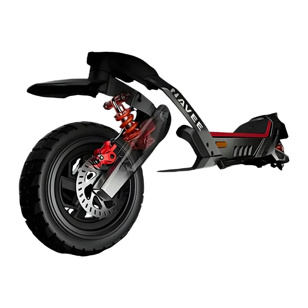 Patinete Eléctrico NAVEE NT5 Max 700W 85km 25km/h 10,5 pulgadas Negro, detalle: rueda delantera con freno de disco