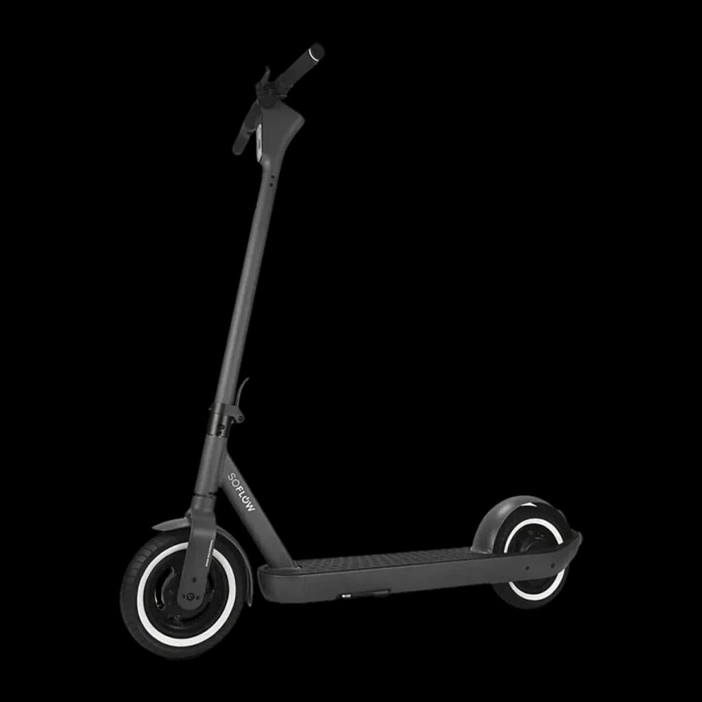 Trottinette électrique SoFlow SO ONE Pro 500W 65km 22km/h 10 pouces Noir, détail: vue latérale complète avec pneus à bande