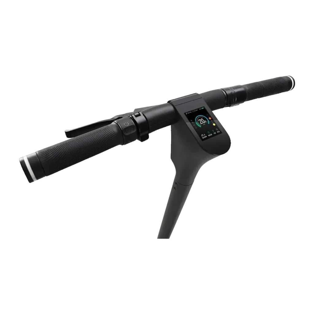 Trottinette électrique SoFlow SO ONE Pro 500W 65km 22km/h 10 pouces Noir, détail: guidon avec écran LCD couleur et poignée