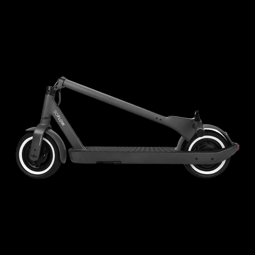 Trottinette électrique SoFlow SO ONE Pro 500W 65km 22km/h 10 pouces Noir, détail: vue latérale complète avec pneus flancs