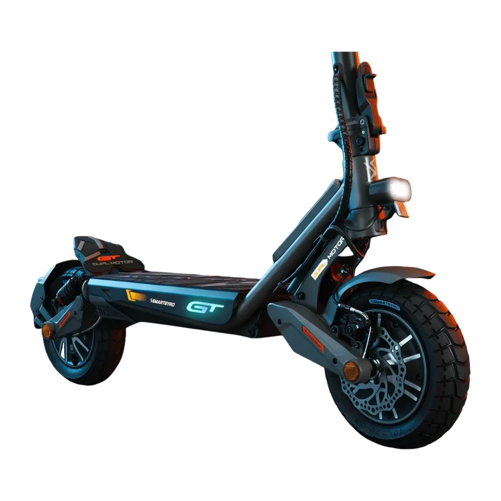 Patinete Eléctrico Smartgyro Rockway GT Dual 1000W 50km 25km/h 10 pulgadas Negro, detalle lateral: deck iluminado, rueda