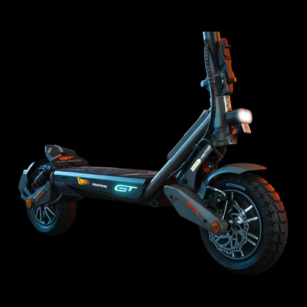 Patinete Eléctrico Smartgyro Rockway GT Dual 1000W 50km 25km/h 10 pulgadas Negro, detalle lateral: deck iluminado, rueda