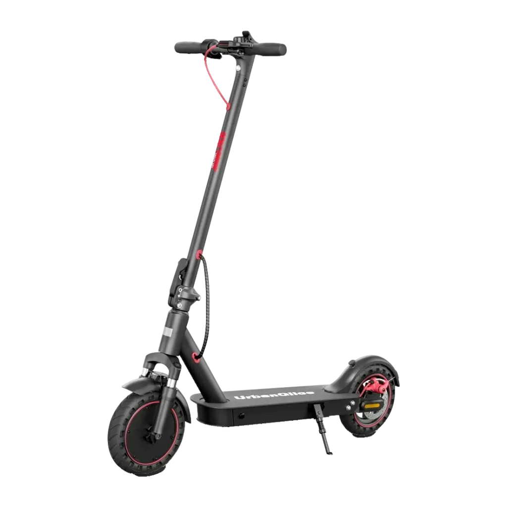 Patinete Eléctrico Urbanglide Ride 100 Pro 2 350W 30km 25km/h 10 pulgadas Negro, vista frontal: manillar con pantalla, cable