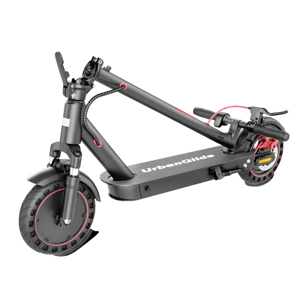 Patinete Eléctrico Urbanglide Ride 100 Pro 2 350W 30km 25km/h 10 pulgadas Negro, detalle: vista lateral 3/4 con ruedas