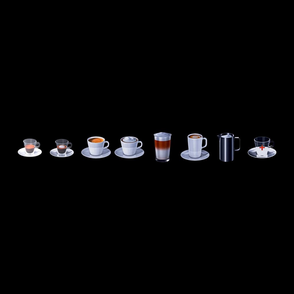 Cafetière Superautomatique Siemens EQ.6 Plus S100 Moulin Céramique 15bar 1,7L Noir, détail: 8 boissons disponibles espresso