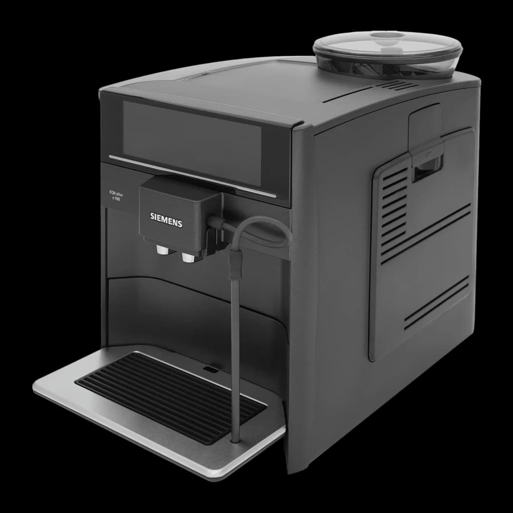Cafetière Superautomatique Siemens EQ.6 Plus S100 Moulin Céramique 15bar 1,7L Noir, détail: vue en angle frontal-latéral